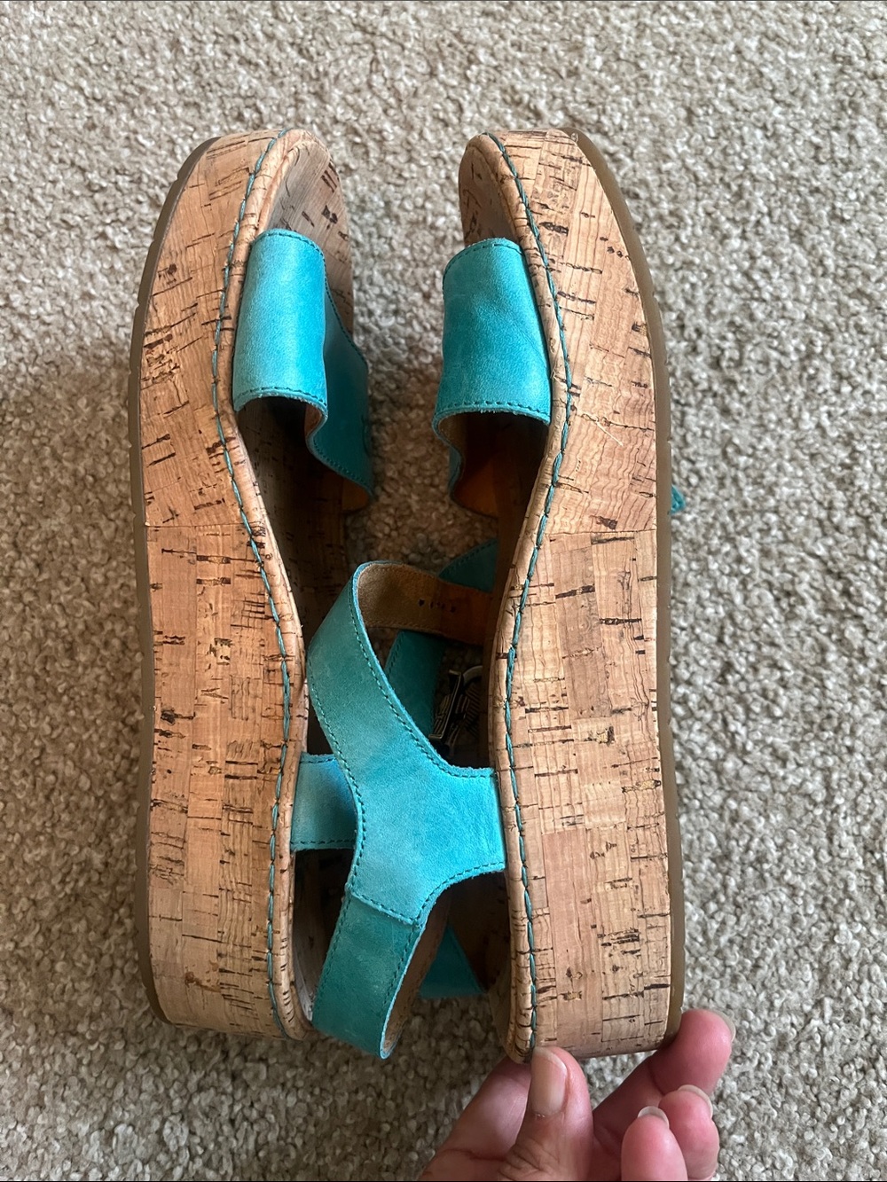 Born Turquoise Cork Footbed Sandals with Buckle - Picture 6 of 6